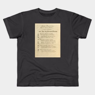 Vivaldi | Winter | Original handwritten text by Antonio Vivaldi | The four Seasons Kids T-Shirt